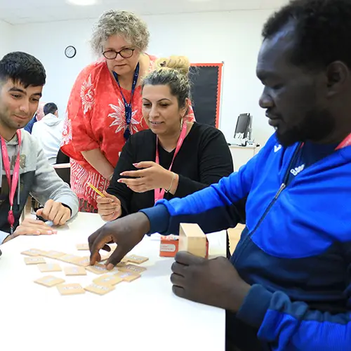 ESOL students with tutor