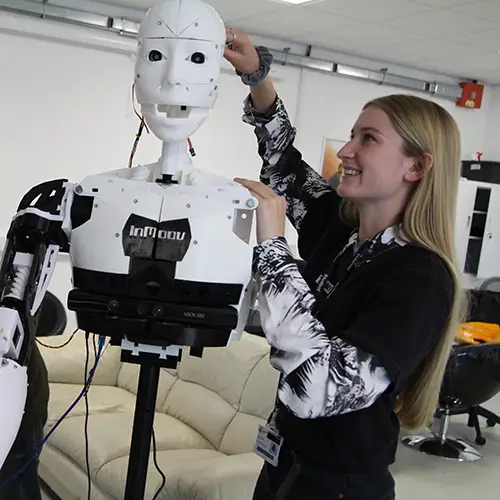 Games Development student working on robot