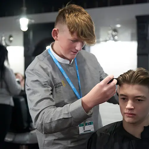 Barbering students