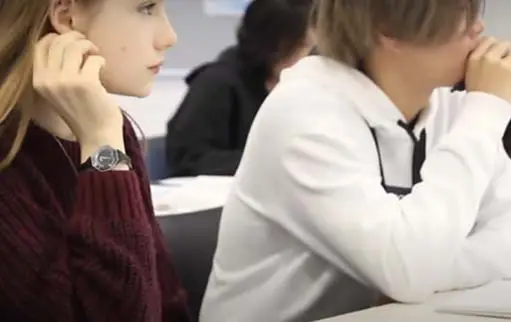 Students sat in a classroom