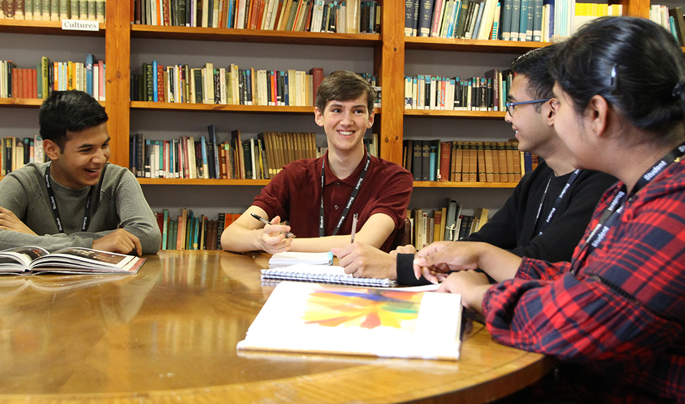 student in Library